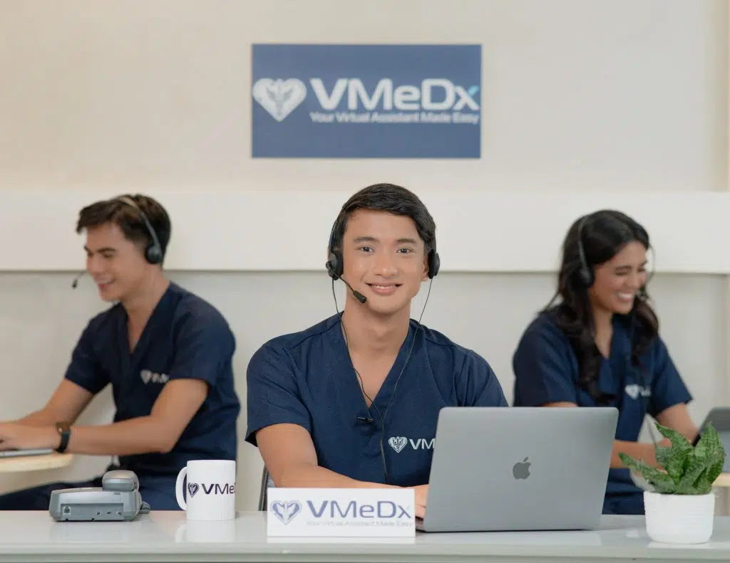 a group of working virtual scribe from vmedx, medical virtual scribe