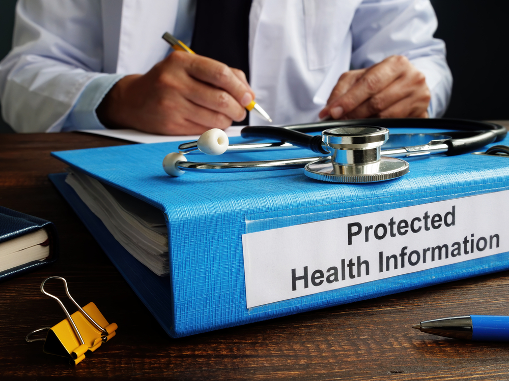 Folder With Protected Health Information Phi ,As Part Of Hipaa