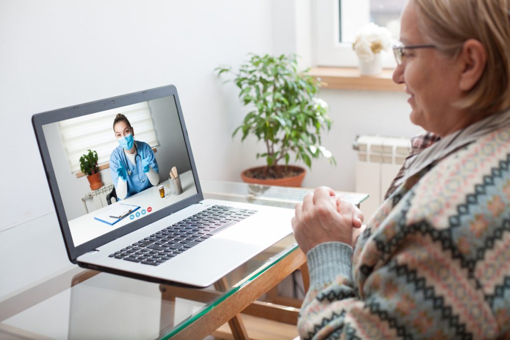 Remote health monitoring, monitors her patient health conditions through video call.