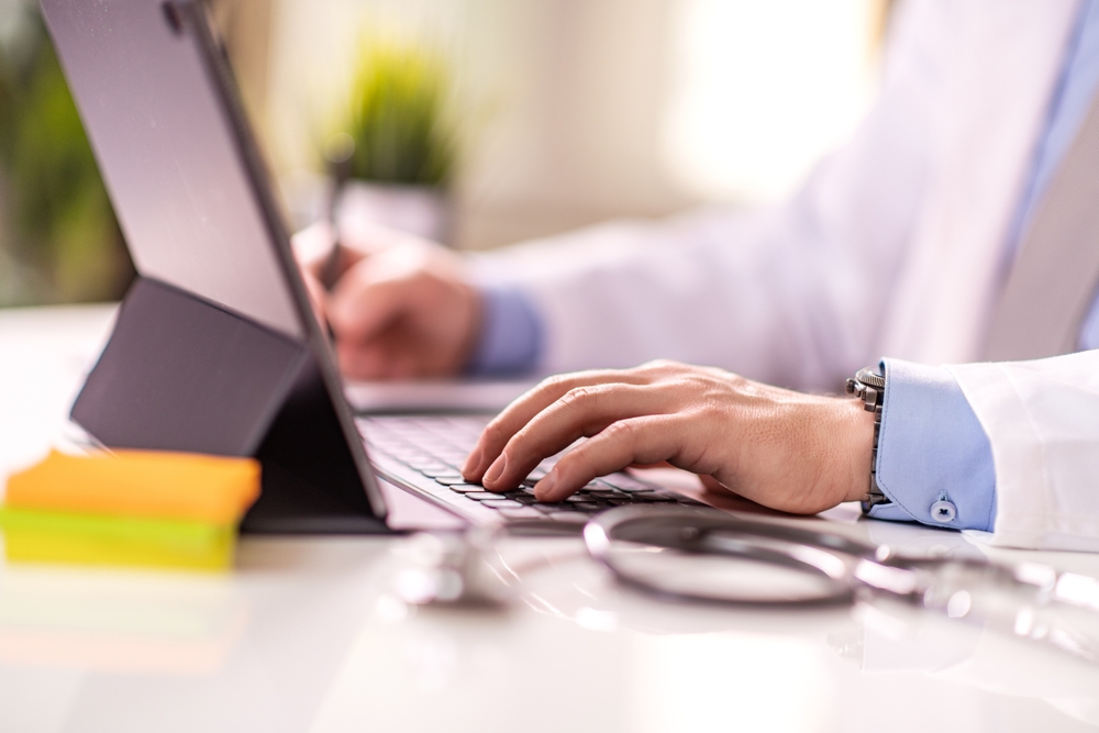 Strong typing skills for medical scribe.