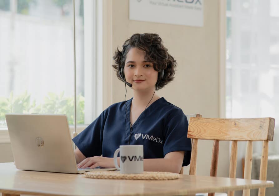 VMeDx woman assisting healthcare matters about medical advertising