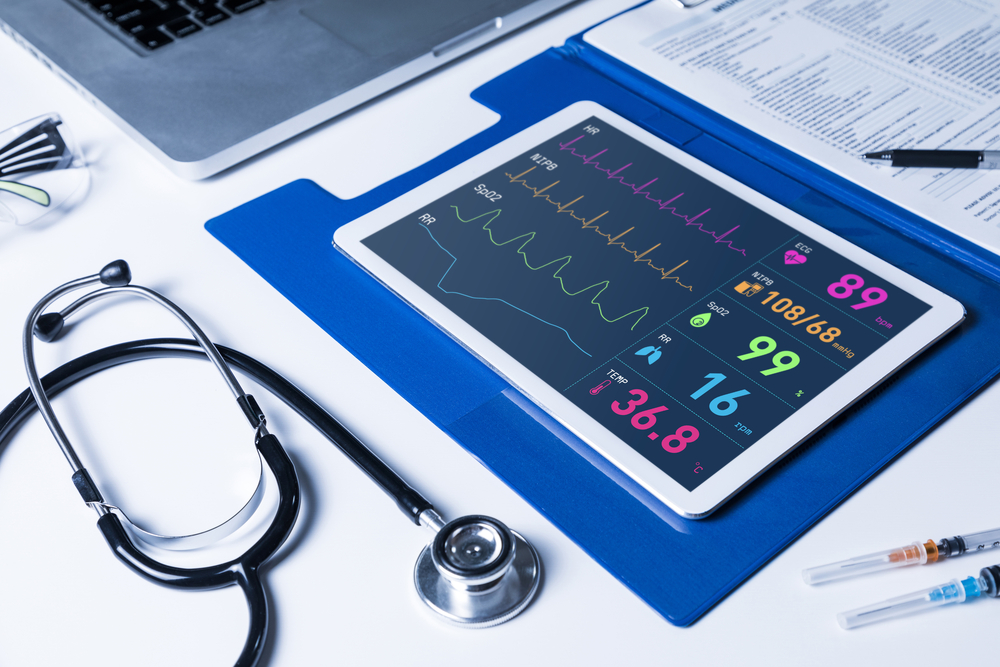 Vital sign monitor in tablet PC, medical technology.