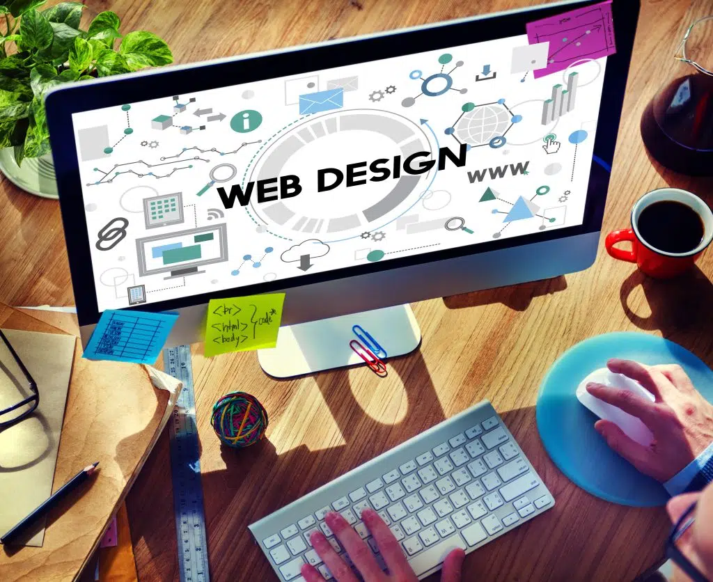 Healthcare website design browsing programming concept.