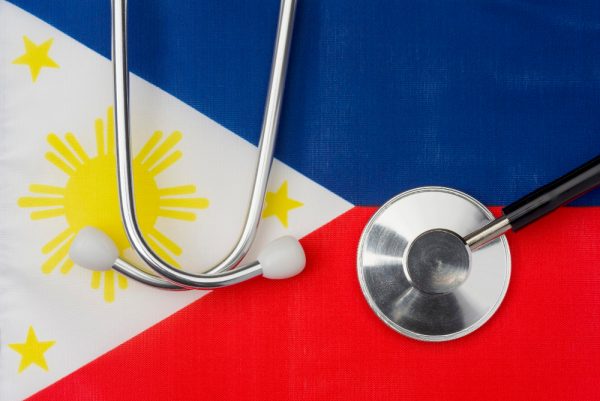 Philippine flag and stethoscope the concept of medicine.